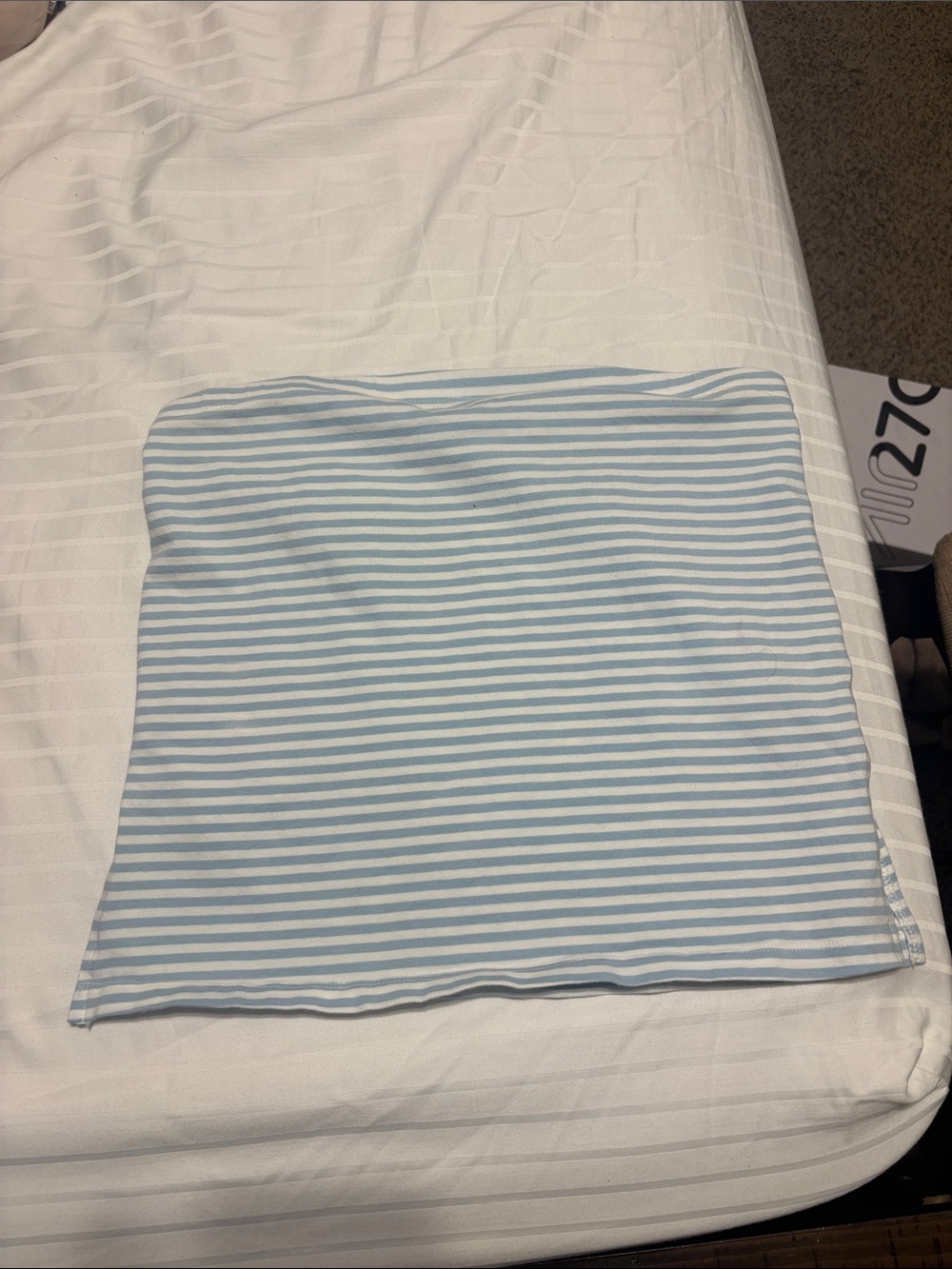 American Eagle Outfitters Light Blue and White Striped Tube Top